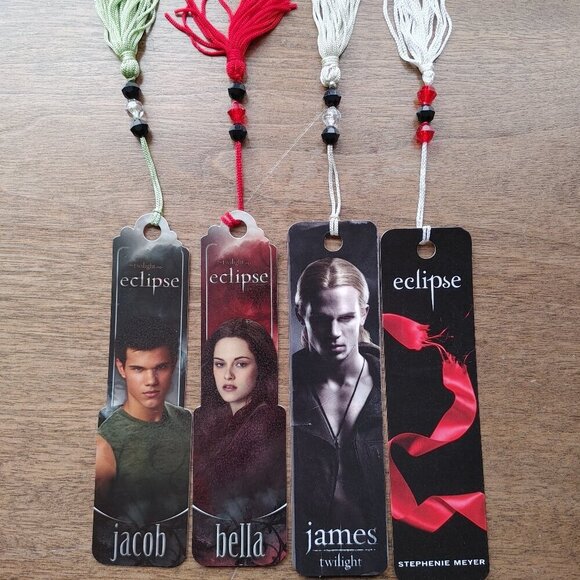 TWILIGHT MOVIE BOOK MARKS LOT of 4 ECLIPSE James Jacob Bella BNIP - Picture 1 of 3